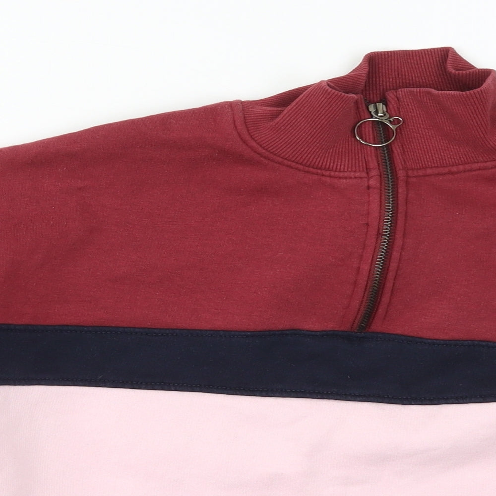 Wednesday's Girl Womens Red Striped  Pullover Sweatshirt Size M  - Pink and Blue