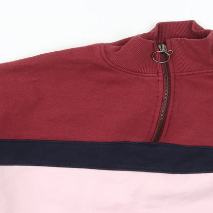 Wednesday's Girl Womens Red Striped  Pullover Sweatshirt Size M  - Pink and Blue