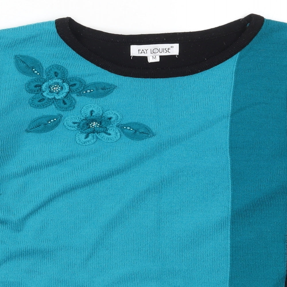 Womens UK Size M Fay Louise Blue Pullover Jumper