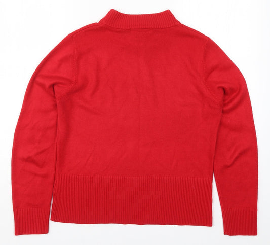 Klass Womens Red  Knit Pullover Jumper Size M