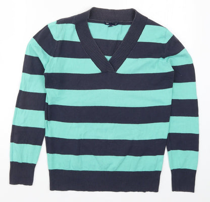 Gap Mens Blue Striped Knit Pullover Jumper Size S