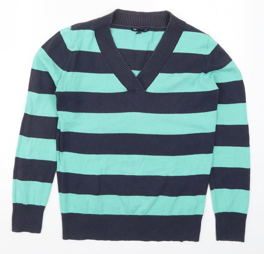 Gap Mens Blue Striped Knit Pullover Jumper Size S