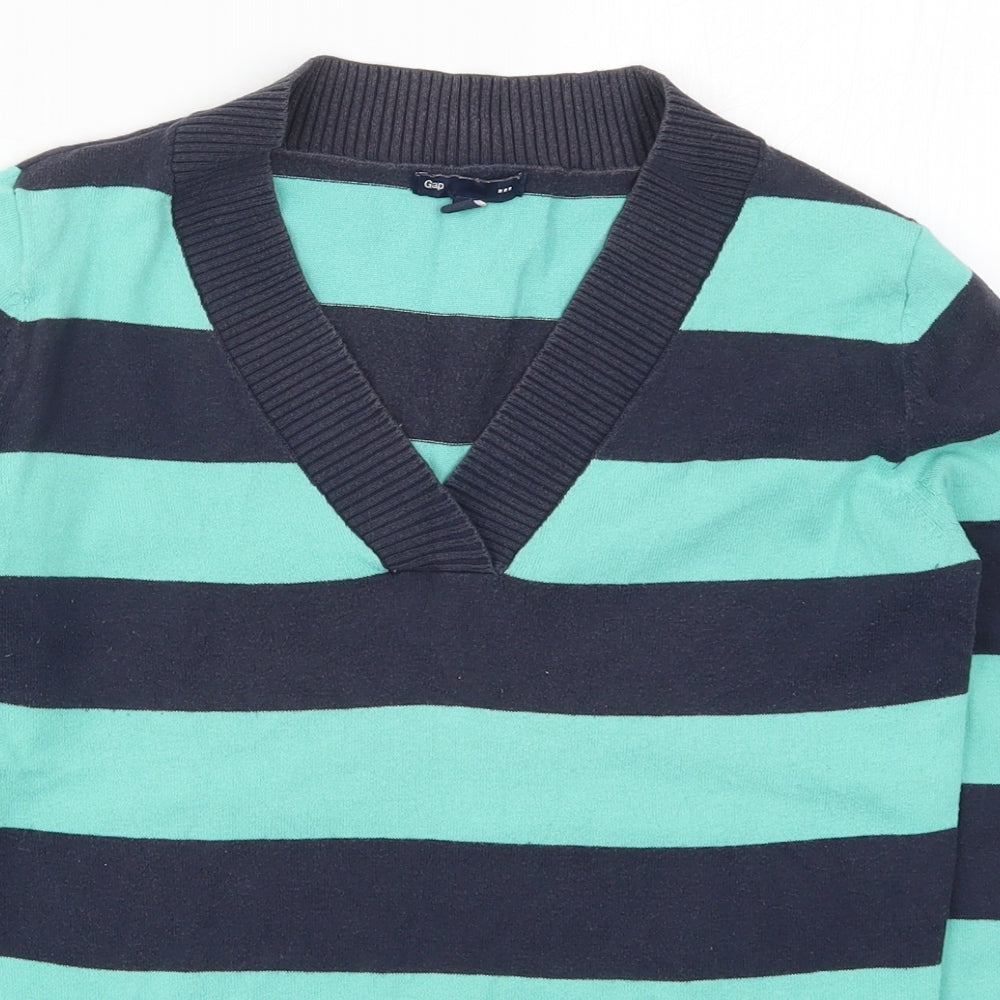 Gap Mens Blue Striped Knit Pullover Jumper Size S