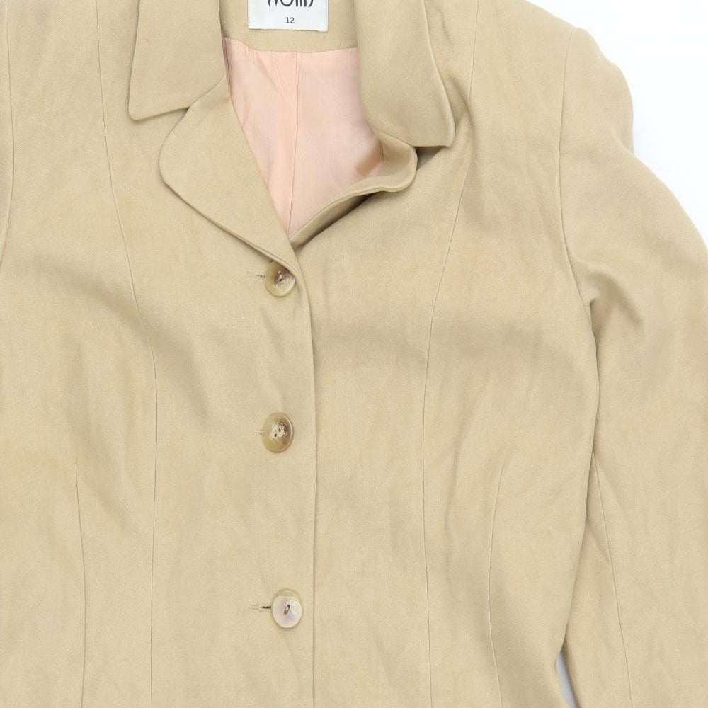 Womens UK Size 12 Wallis Beige Pea Coat