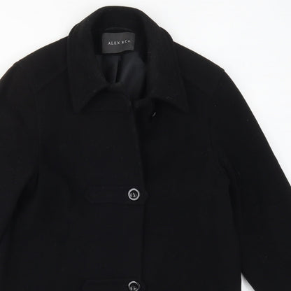 Alex & Co Womens Black   Pea Coat Coat Size 8