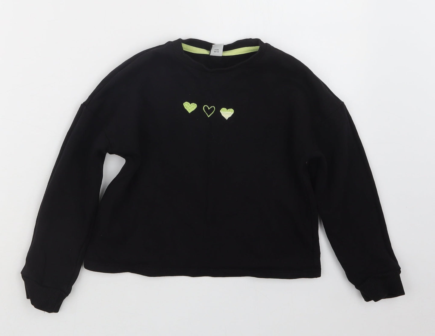 TU Girls Black   Pullover Jumper Size 7 Years