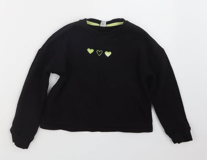 TU Girls Black   Pullover Jumper Size 7 Years