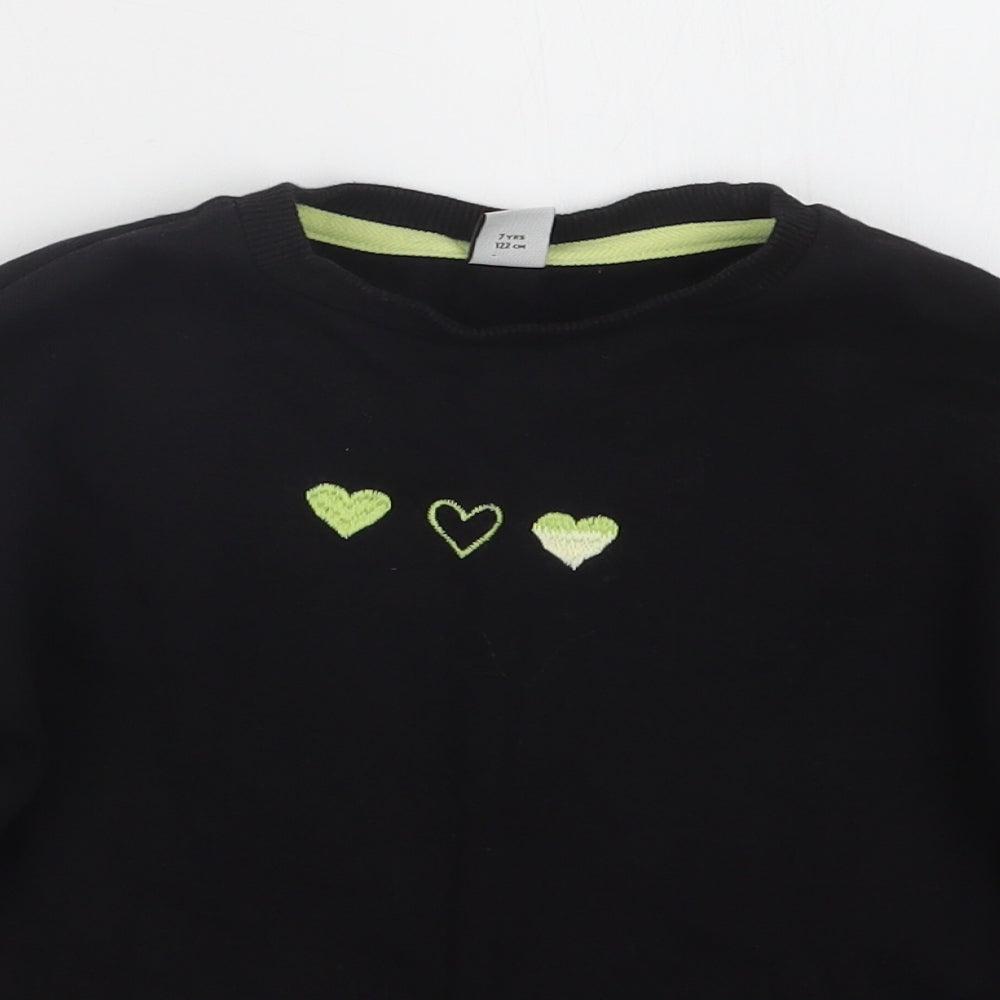 TU Girls Black   Pullover Jumper Size 7 Years