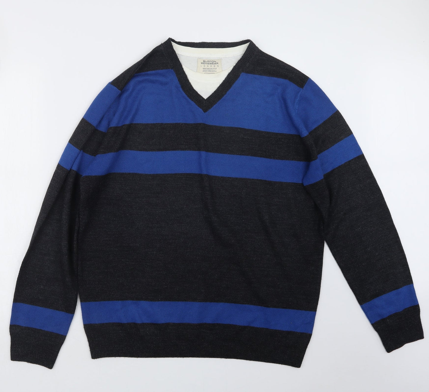 Burton Mens Grey  Knit Pullover Jumper Size XL