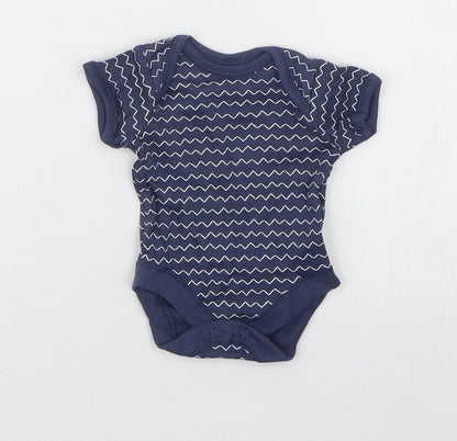 George Boys Blue Geometric  Babygrow One-Piece Size Newborn