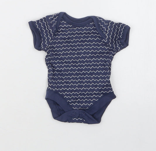 George Boys Blue Geometric  Babygrow One-Piece Size Newborn