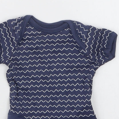 George Boys Blue Geometric  Babygrow One-Piece Size Newborn