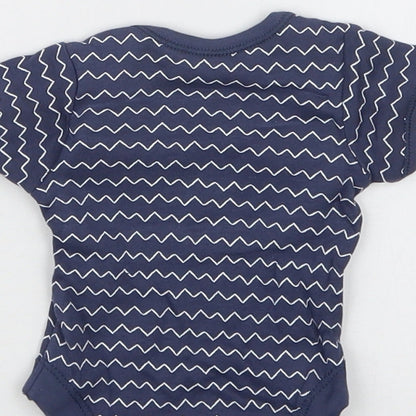 George Boys Blue Geometric  Babygrow One-Piece Size Newborn