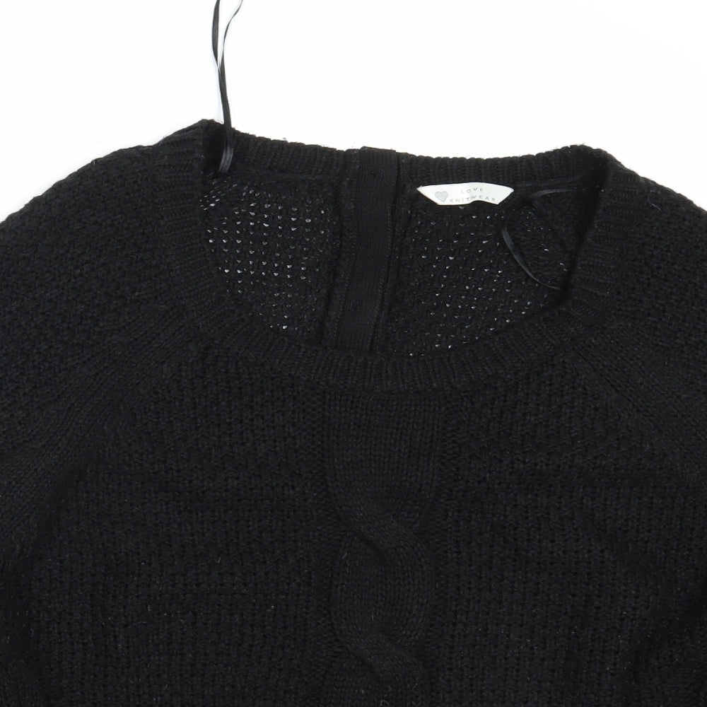 Love Knitwear Womens Black   Pullover Jumper One Size