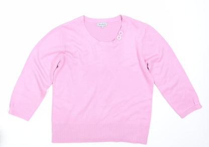 Womens UK Size L Ann Marie Pink Pullover Jumper