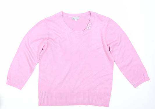 Womens UK Size L Ann Marie Pink Pullover Jumper