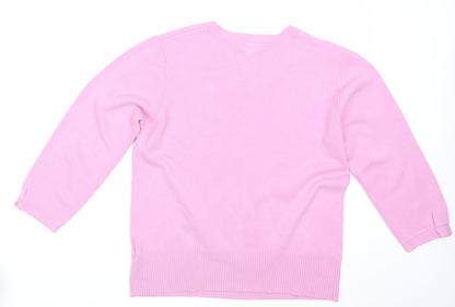 Womens UK Size L Ann Marie Pink Pullover Jumper