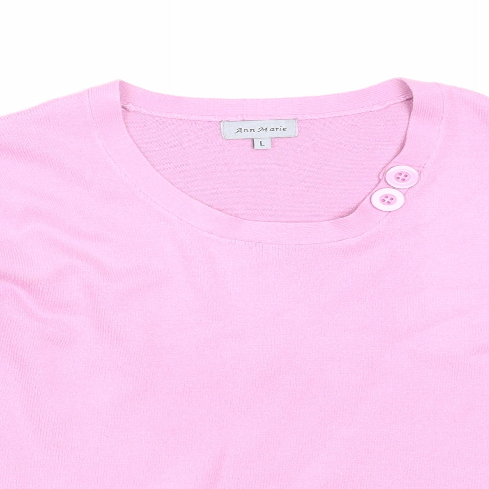 Womens UK Size L Ann Marie Pink Pullover Jumper