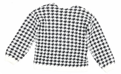 George Boys White Herringbone  Pullover Jumper Size 14-15 Years
