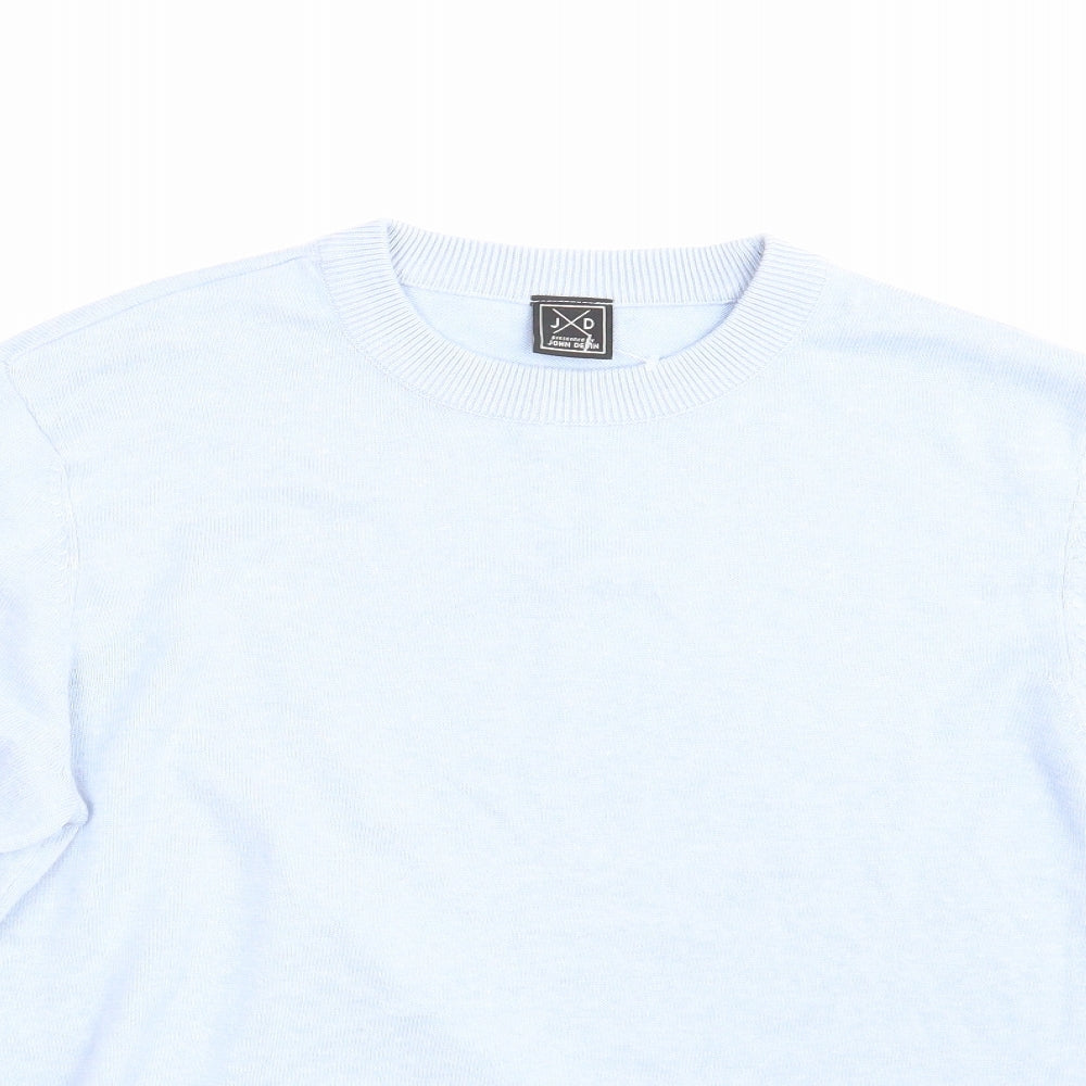 John Devin Mens Blue   Pullover Sweatshirt Size M
