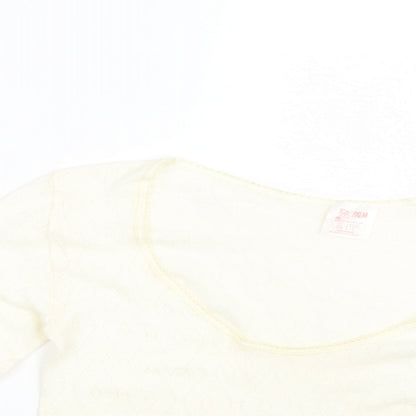 Palm Womens Ivory Argyle/Diamond  Pullover Jumper Size L