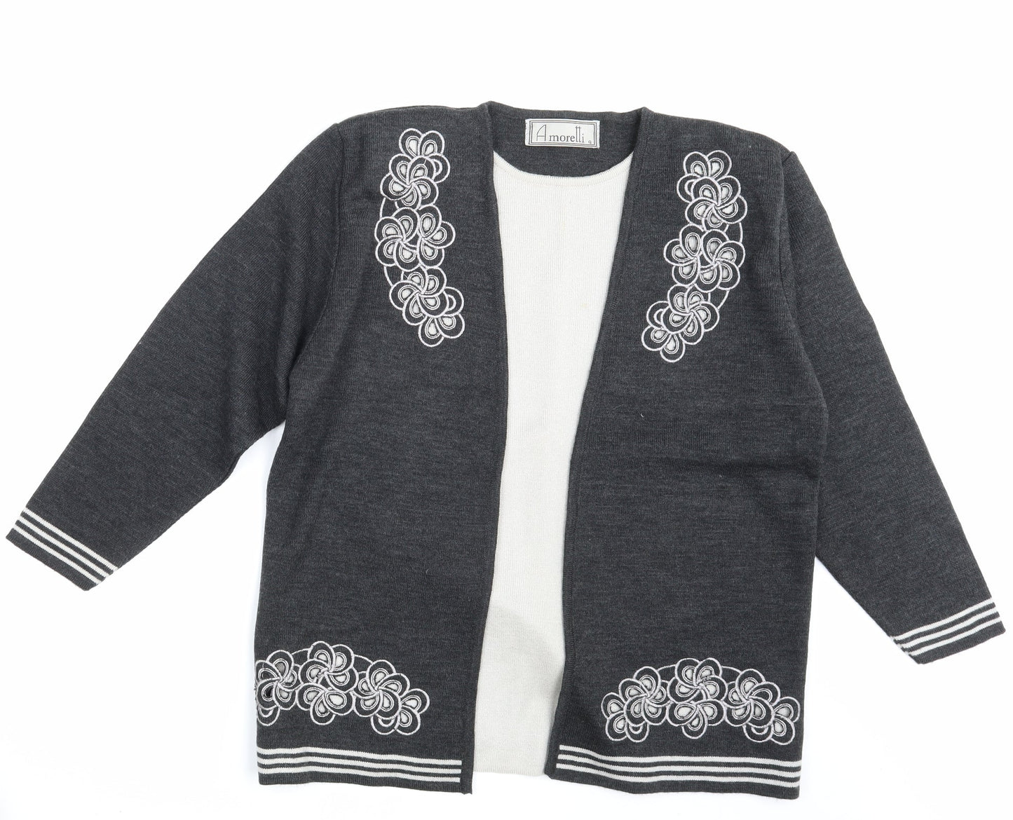 Womens UK Size One Size Amoretti Grey Pullover Jumper
