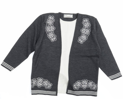 Womens UK Size One Size Amoretti Grey Pullover Jumper