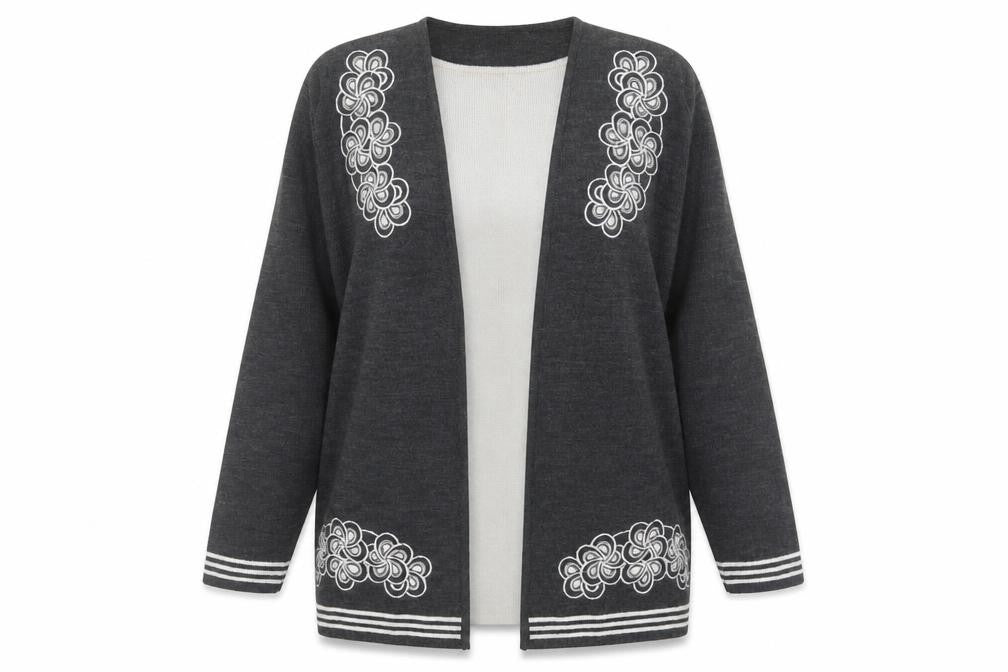 Womens UK Size One Size Amoretti Grey Pullover Jumper