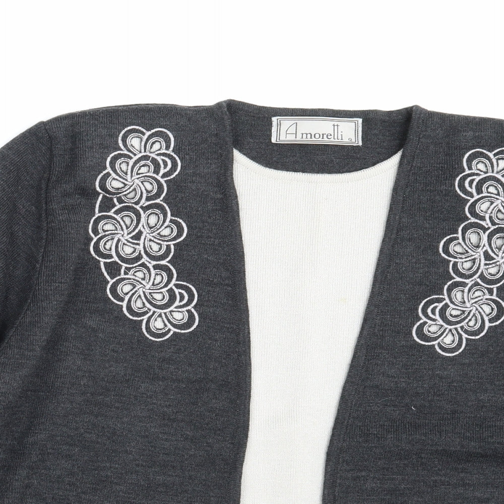 Womens UK Size One Size Amoretti Grey Pullover Jumper