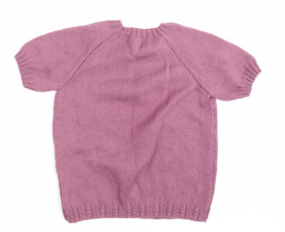 Womens UK Size One Size Preworn Pink Pullover Jumper