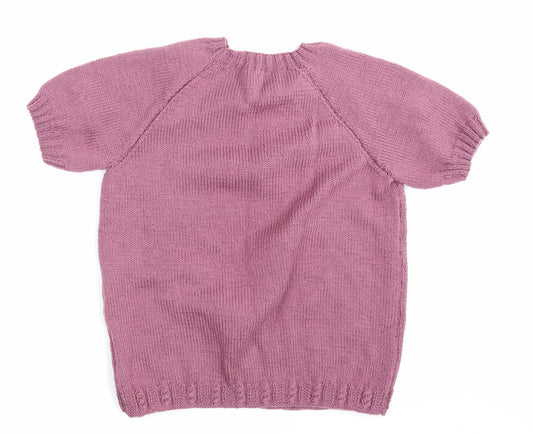 Womens UK Size One Size Preworn Pink Pullover Jumper