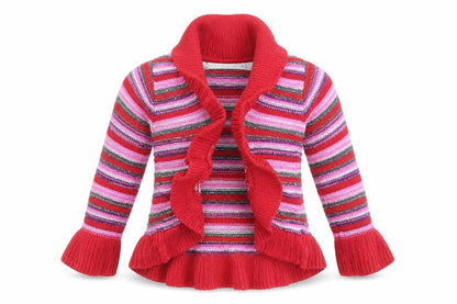 M&S Girls Multicoloured Striped  Cardigan Jumper Size 9-12 Months