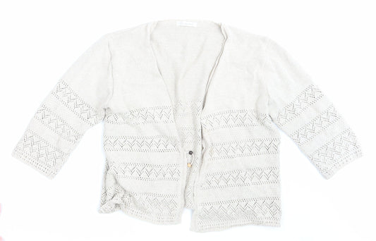 Womens UK Size 14 Berkertex Beige Cardigan Jumper