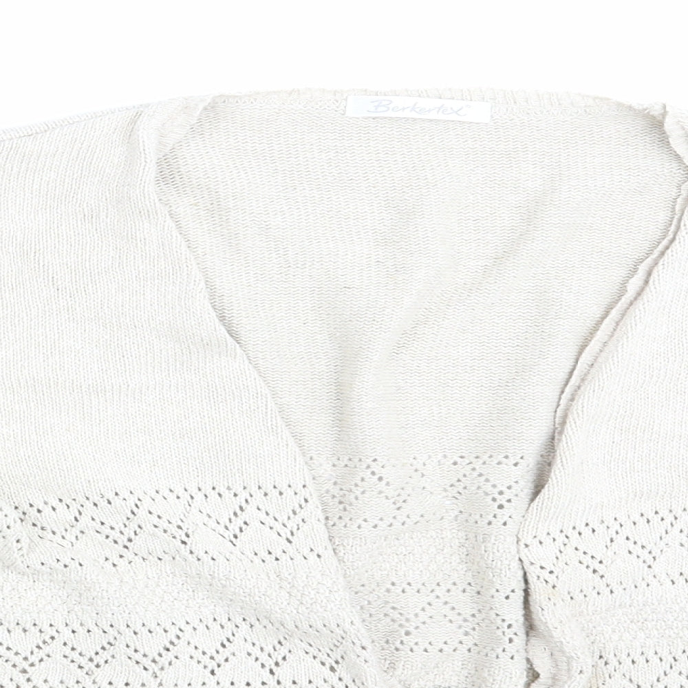 Womens UK Size 14 Berkertex Beige Cardigan Jumper