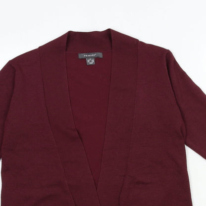 Primark Womens Red  Knit Cardigan Jumper Size 6