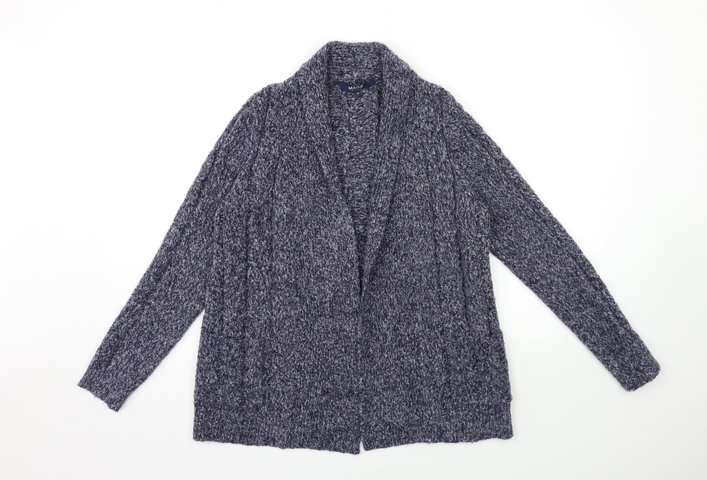 Womens UK Size 10 Maine Blue Cardigan Jumper