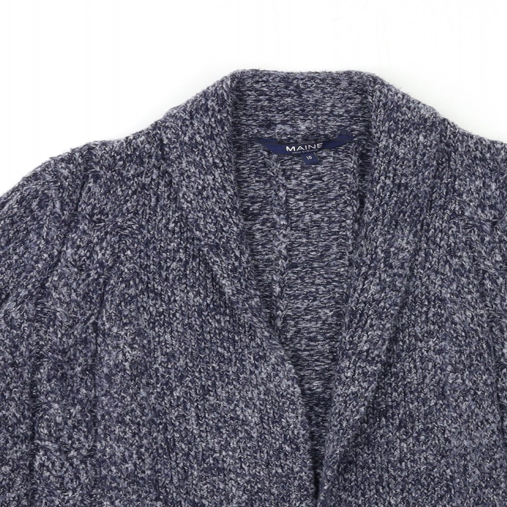 Womens UK Size 10 Maine Blue Cardigan Jumper