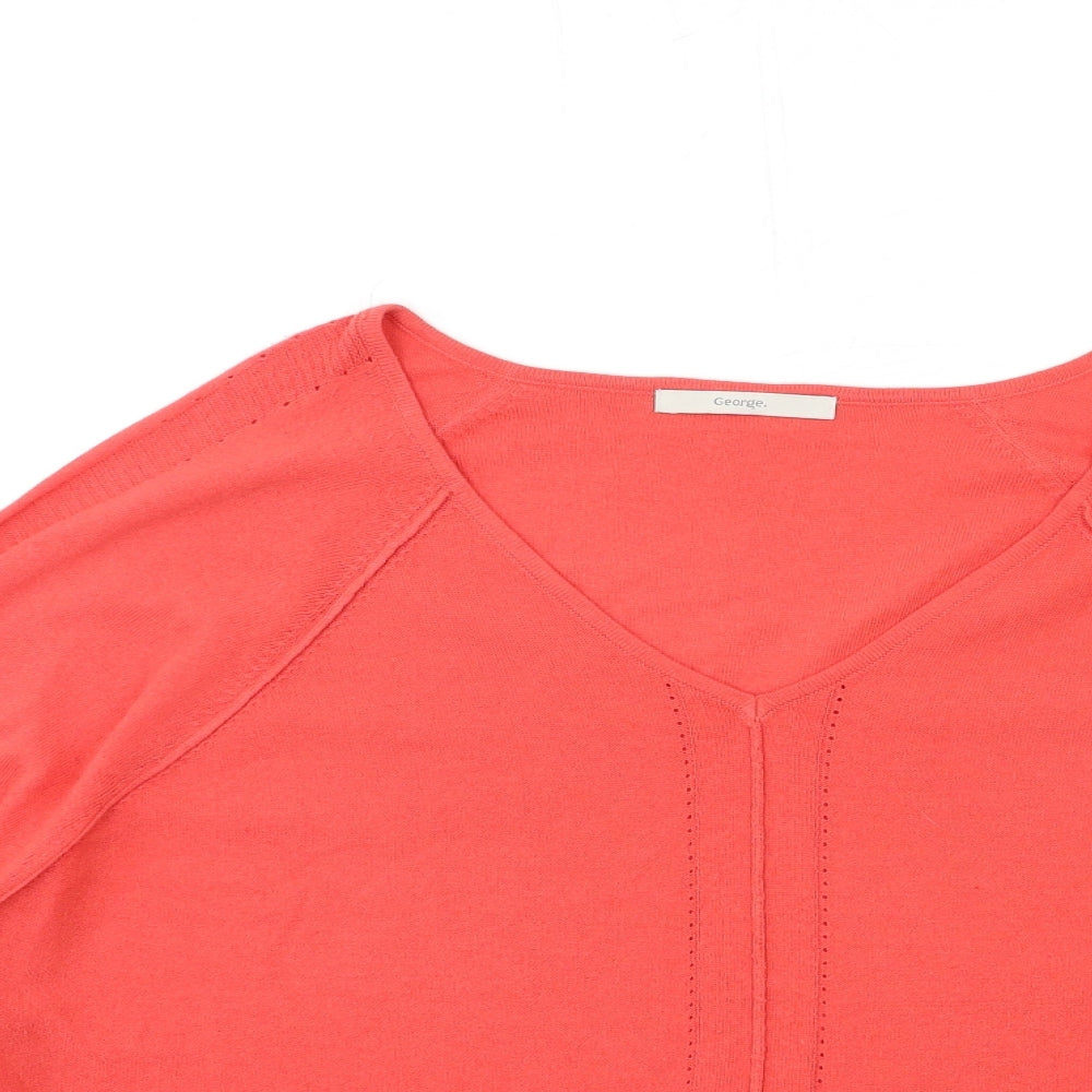 George Womens Pink  Knit Pullover Jumper Size 18