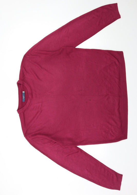 Atlantic Bay Womens Pink  Knit Pullover Jumper Size 2XL