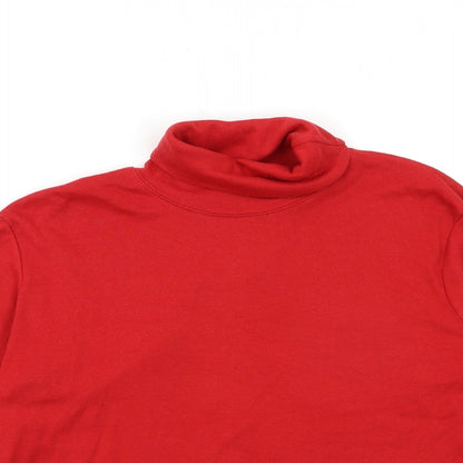 Womens UK Size 12 BEING CASUAL Red Basic T-Shirt