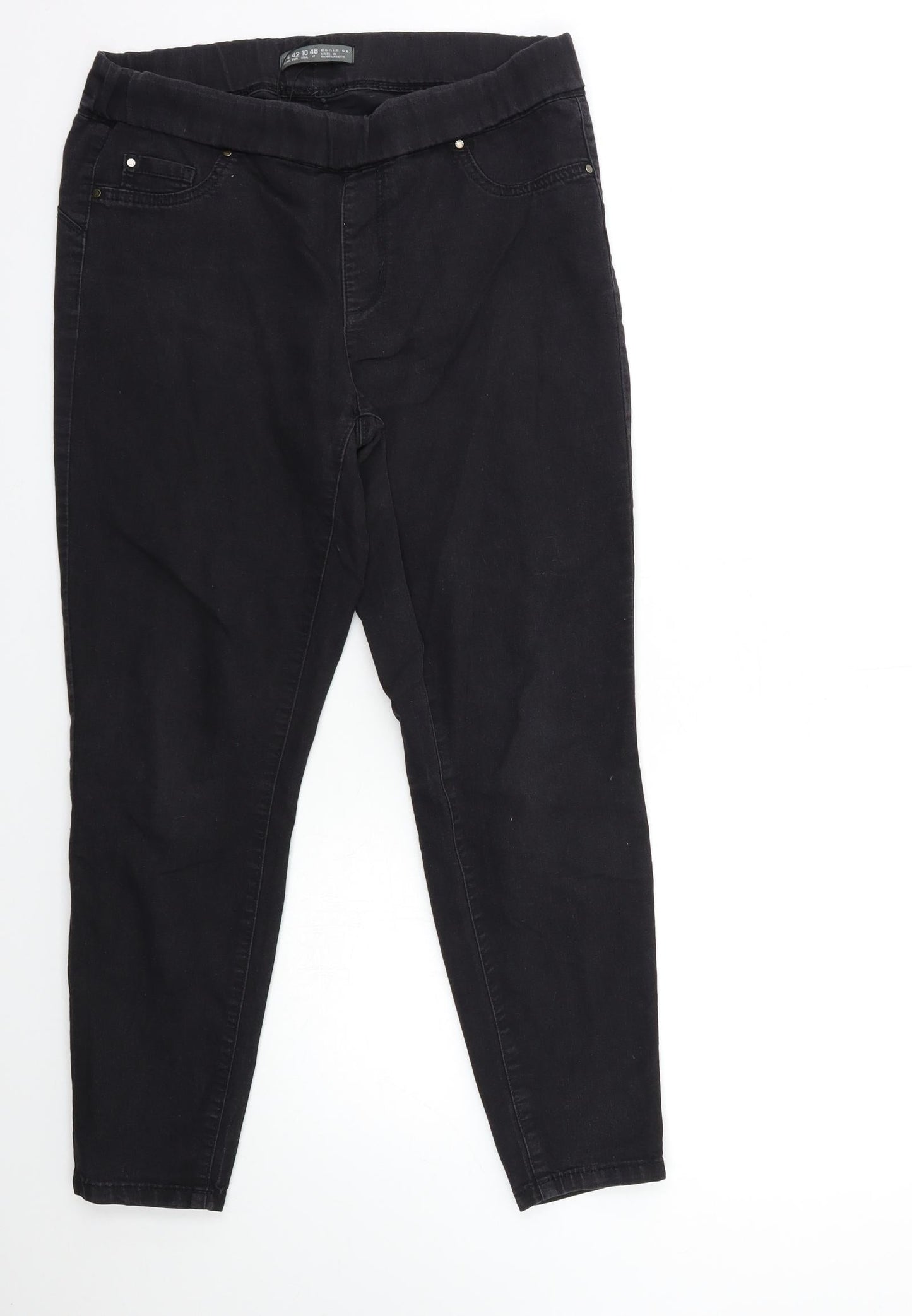 Denim & Co. Womens Black  Denim Jegging Jeans Size 14 L27 in