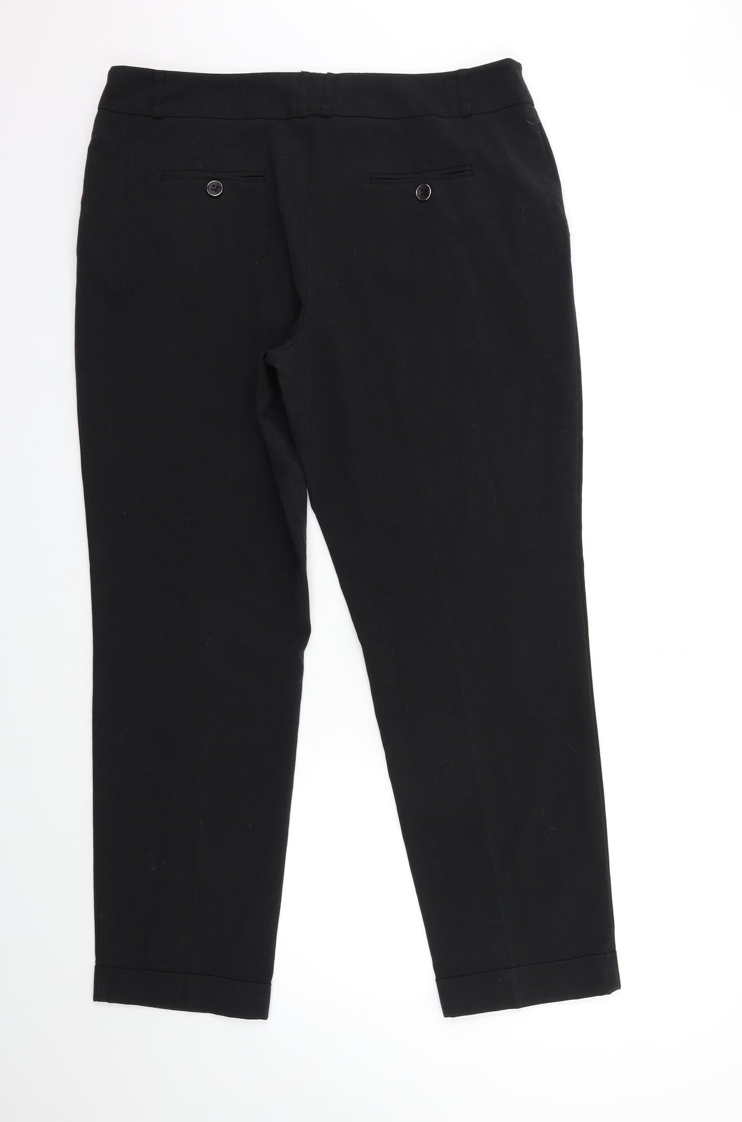 Womens UK Size 12 M&Co Regular Fit  Black Trousers