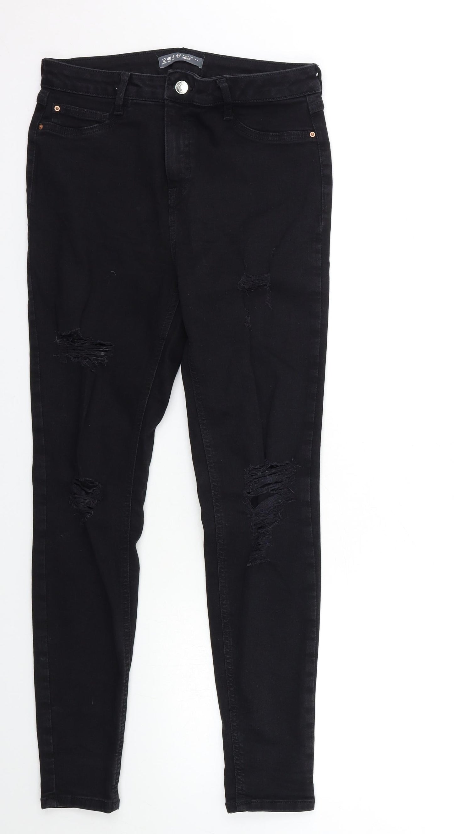 Denim & Co. Womens Black  Denim Skinny Jeans Size 12 L28 in