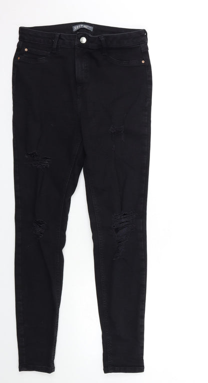 Denim & Co. Womens Black  Denim Skinny Jeans Size 12 L28 in