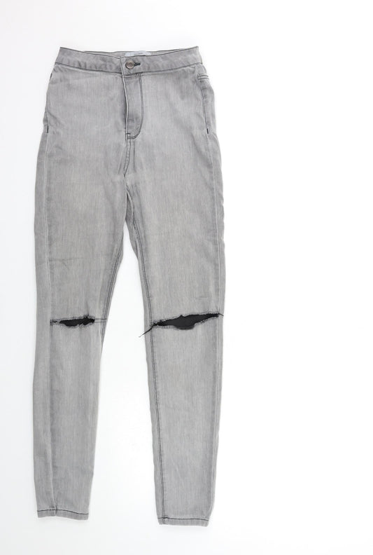 New Look Womens Grey  Denim Skinny Jeans Size 8 L28 in