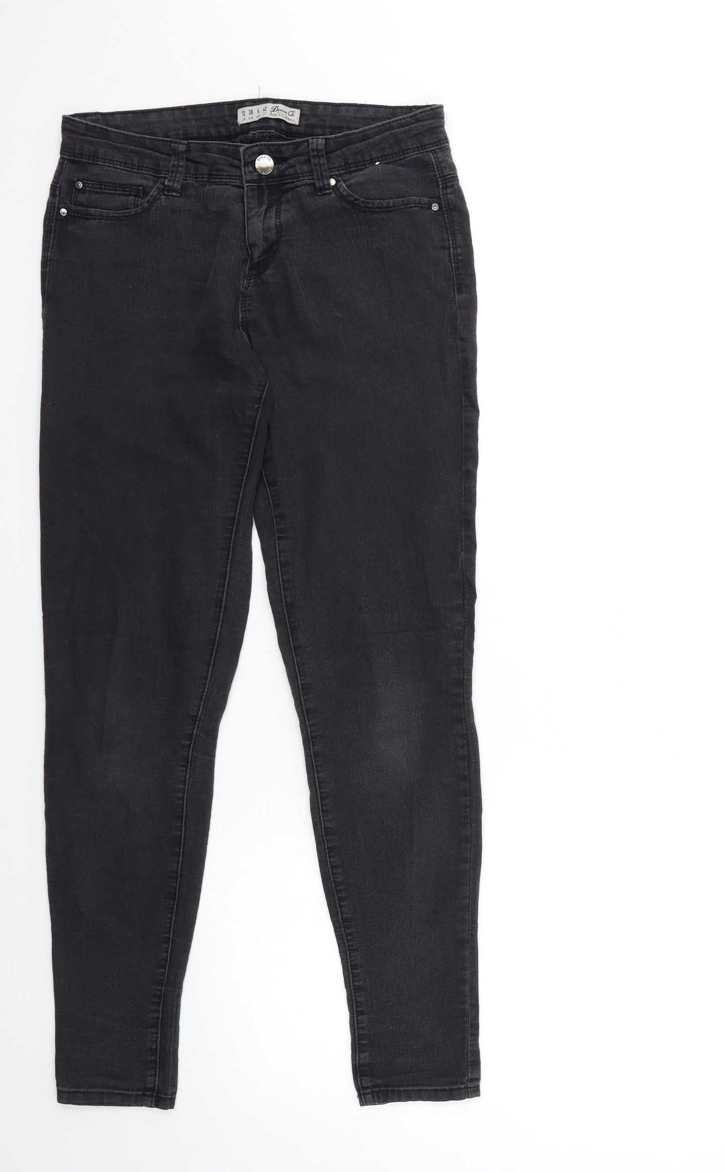 Denim & Co. Womens Grey  Denim Skinny Jeans Size 10 L29 in