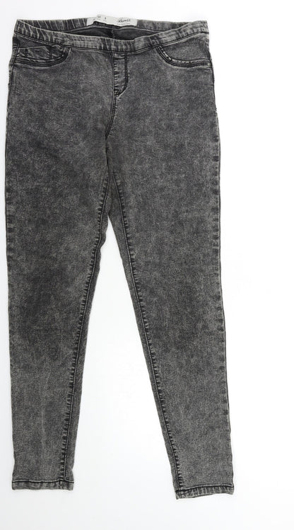 Denim & Co. Womens Grey  Denim Jegging Jeans Size 12 L28 in