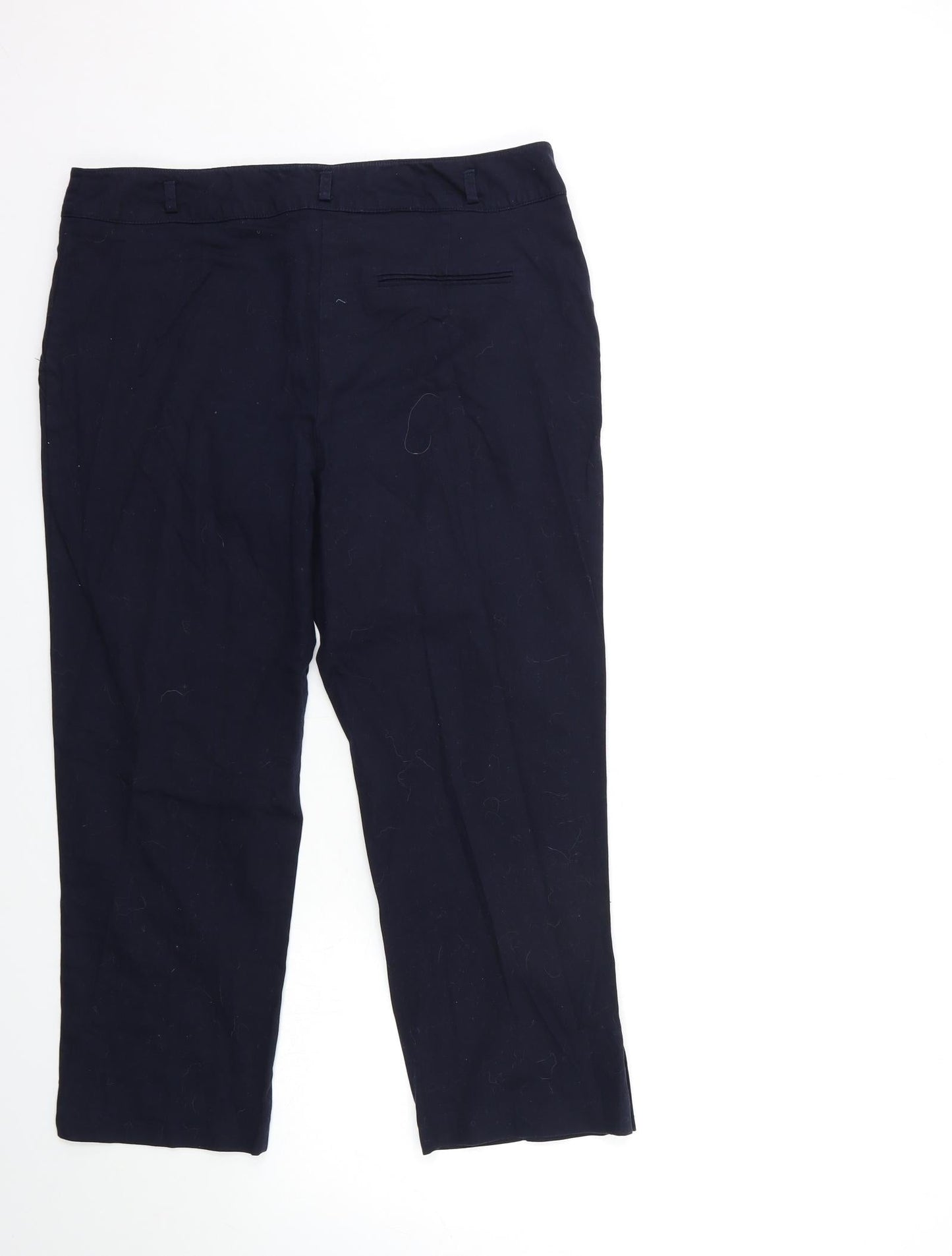 Womens UK Size 14 M&Co Regular Fit  Blue Trousers