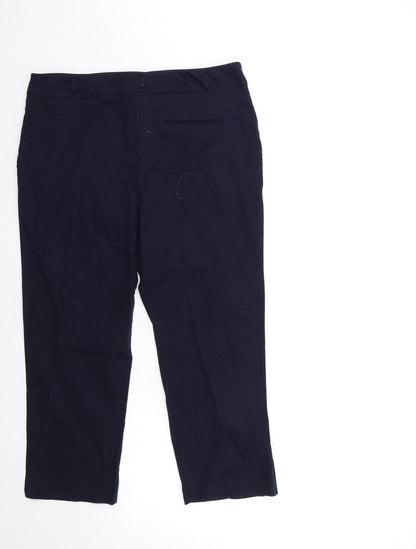 Womens UK Size 14 M&Co Regular Fit  Blue Trousers