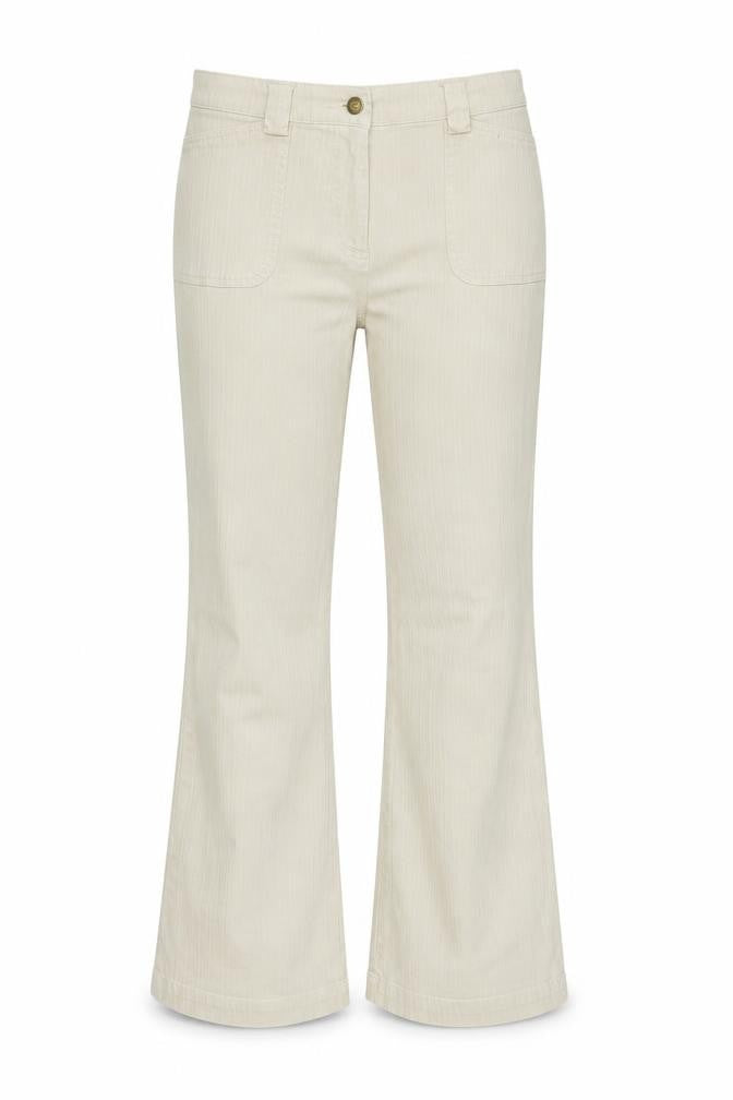 Womens UK Size 14 M&Co Regular Fit Flared Beige Jeans
